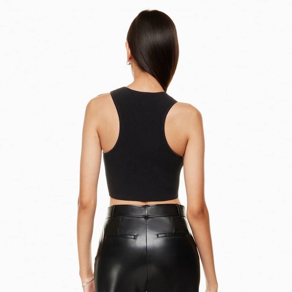 Aritzia Babaton⎜SCULPT KNIT RACER CROPPED TANK⎜BLACK - Picture 4 of 13